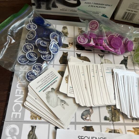 Sequence Cats COMPLETE Jax 2013 Cards Board Game Family Kids Animals Pets - Picture 4 of 6